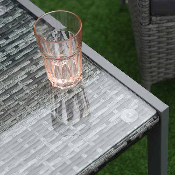 Outsunny Rattan End Table Side Coffee Desk Outdoor Patio Wicker Sofa Chat Garden Furniture Aosom UK