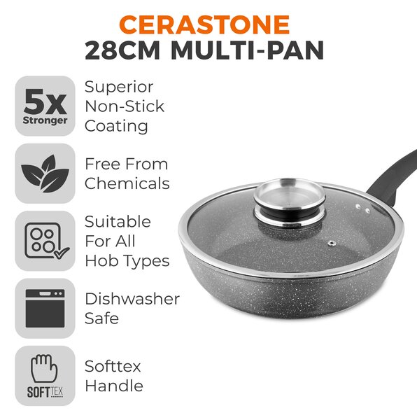 Tower Cerastone Non-Stick Forged Aluminium Multi-Saucepan, 28cm