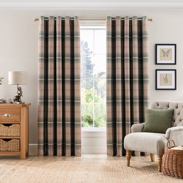 Highland Check Eyelet Curtains