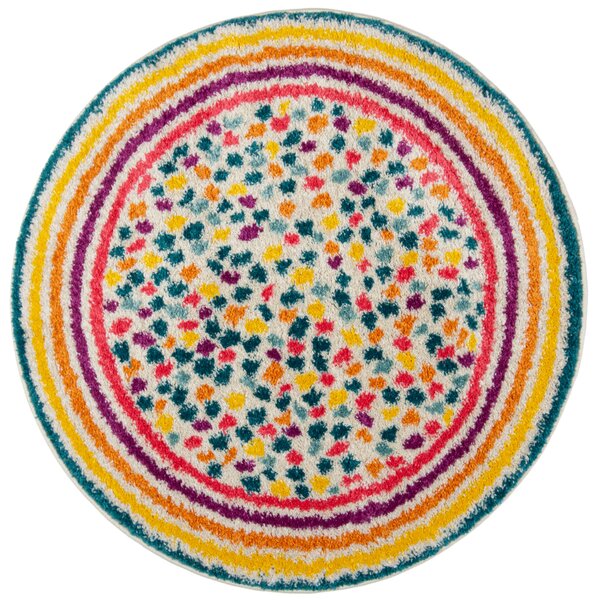 Rainbow Spot Berber Circle Rug