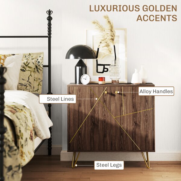 HOMCOM Modern Sideboard, Living room sideboard with Adjustable Shelf, Ideal for Living Room & Dining Room, Brown Aosom UK