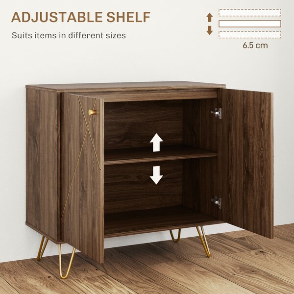 HOMCOM Modern Sideboard, Living room sideboard with Adjustable Shelf, Ideal for Living Room & Dining Room, Brown Aosom UK