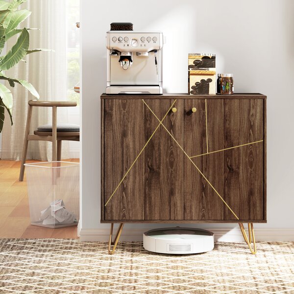 HOMCOM Modern Sideboard, Living room sideboard with Adjustable Shelf, Ideal for Living Room & Dining Room, Brown Aosom UK