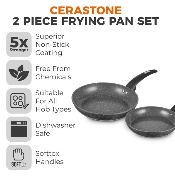 Tower Cerastone Non-Stick Forged Aluminium 2 Piece Frying Pan Set