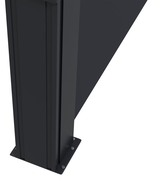 Outsunny Retractable Side Awning, Outdoor Privacy Screen for Garden, Hot Tub, Balcony, Terrace, Pool, 400 x 160cm, Black