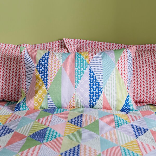 Joy Patchwork Pink Duvet Cover and Pillowcase Set