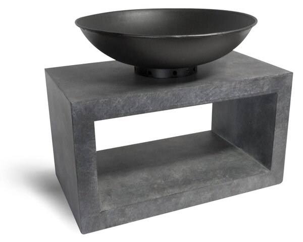 Cement Firebowl & Rectangular Base