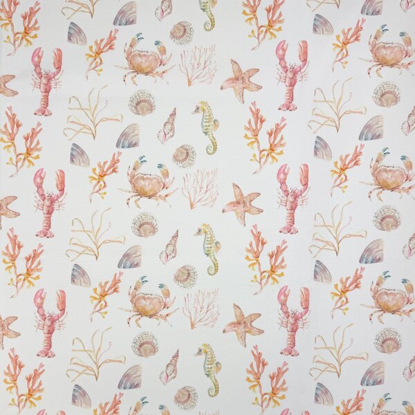 Sealife Water UV Resistant Outdoor Fabric Coral