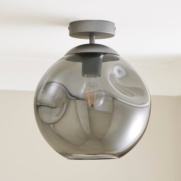 Alexis Smoked Flush Ceiling Light