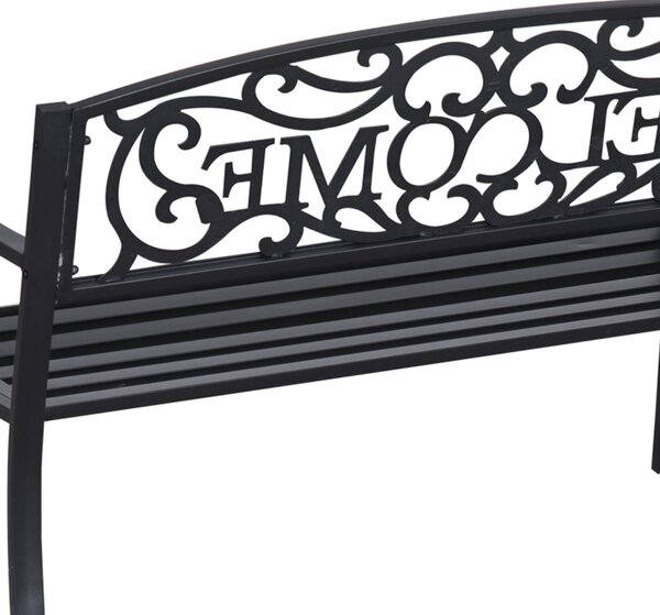 Outsunny 2 Seater Metal Garden Bench Patio Outdoor Park Porch Chair Aosom UK