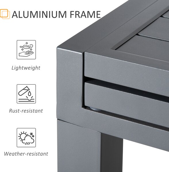 Outsunny Extendable Garden Table, 10 Seater Outdoor Dining Table with Aluminium Frame for Lawn, Balcony and Backyard, Grey