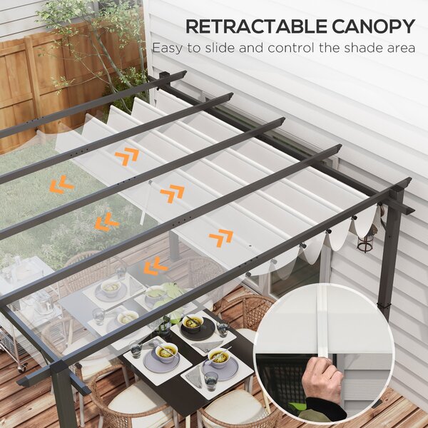 Outsunny 3 x 3(m) Aluminium Pergola Canopy Gazebo Awning Outdoor Garden Sun Shade Shelter Marquee Party BBQ, Light Grey Aosom UK