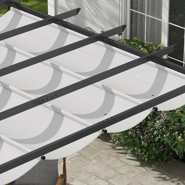 Outsunny 3 x 3(m) Aluminium Pergola Canopy Gazebo Awning Outdoor Garden Sun Shade Shelter Marquee Party BBQ, Light Grey Aosom UK