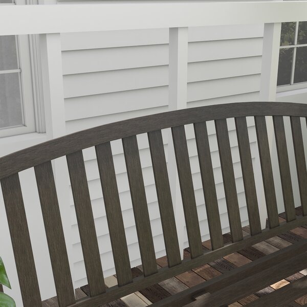 Outsunny Metal Garden Perch: Slatted Seat, Backrest & Curved Arms, Brown Aosom UK