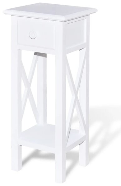 Side Table with Drawer White