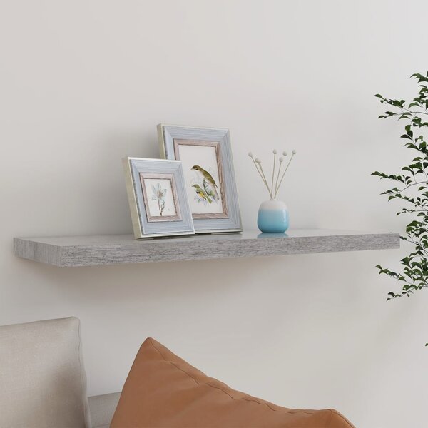 Floating Wall Shelf Concrete Grey 80x23.5x3.8 cm MDF