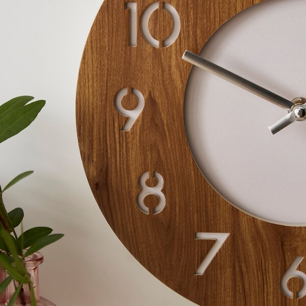 Dark Oak Effect Wall Clock