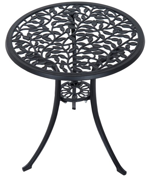 Outsunny Cast Aluminium Bistro Set: Antique Style 3-Piece Garden Furniture with Table & Chairs, Outdoor Seating Aosom UK