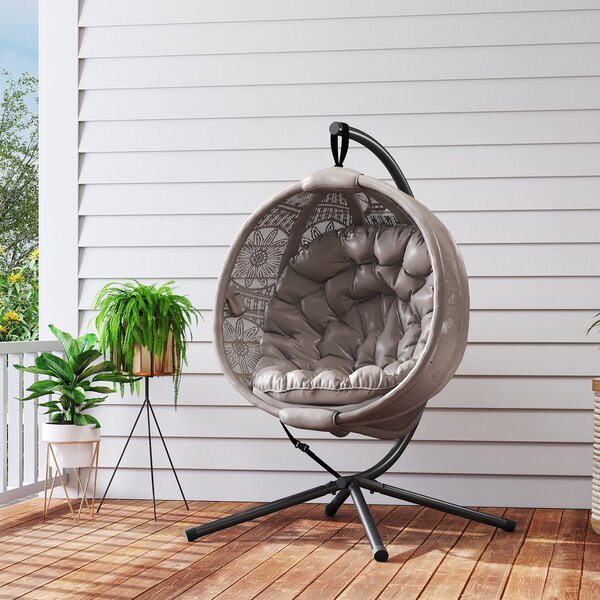 Outsunny Round Egg Basket Chair, with Steel Stand