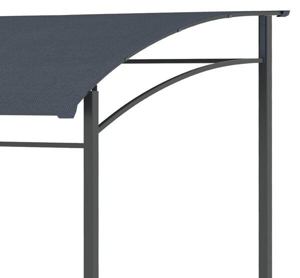 Outsunny 2M (7ft) BBQ Grill Gazebo Tent Garden Grill Metal Frame and Canopy with Hooks Outdoor Sun Shade, Grey