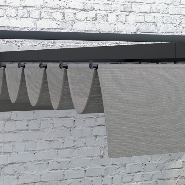 Outsunny 3 x 4m Retractable Pergola, Garden Gazebo Shelter with Aluminium Frame, for Grill, Patio, Deck, Dark Grey