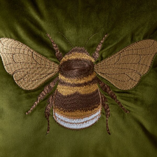 Embroidered Bee Cushion