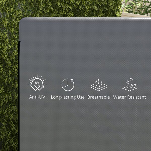 Outsunny Waterproof Swing Bench Cover: Anti-UV Outdoor Furniture Protector, Dark Grey, 215L x 155W x 150Hcm