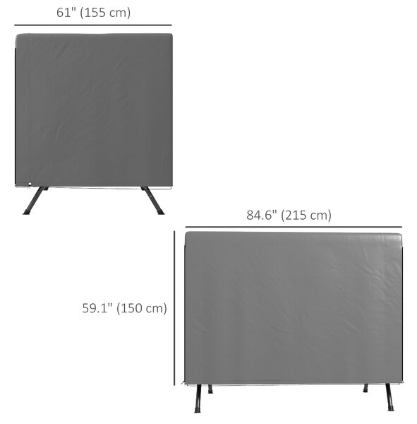 Outsunny Waterproof Swing Bench Cover: Anti-UV Outdoor Furniture Protector, Dark Grey, 215L x 155W x 150Hcm