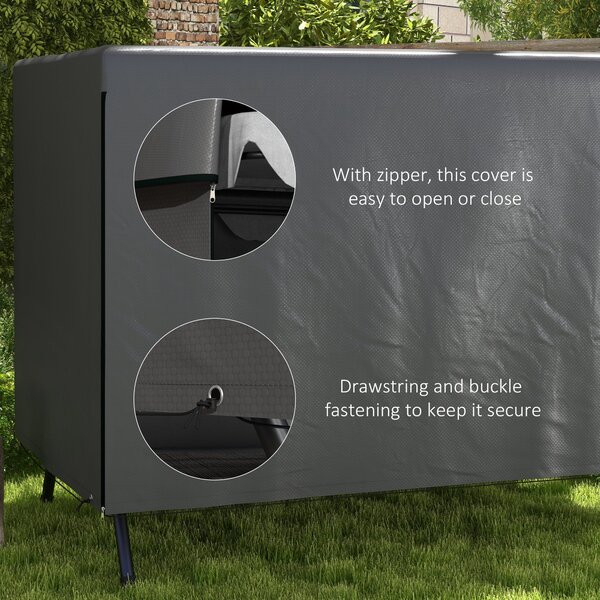 Outsunny Waterproof Swing Bench Cover: Anti-UV Outdoor Furniture Protector, Dark Grey, 215L x 155W x 150Hcm