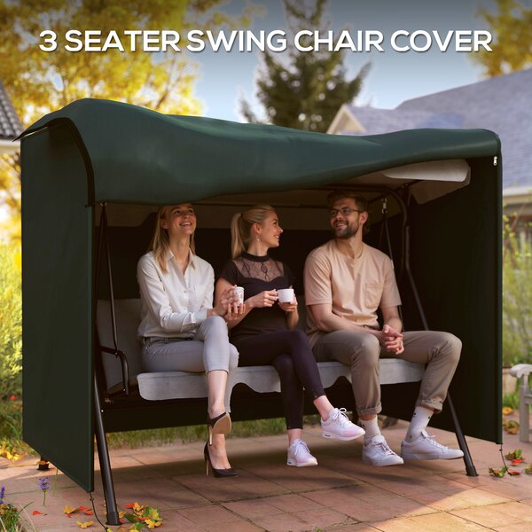 Outsunny Swing Seat Protector: Waterproof Oxford Polyester Cover for Outdoor Furniture, Lush Green Hue, 164cm Height Aosom UK