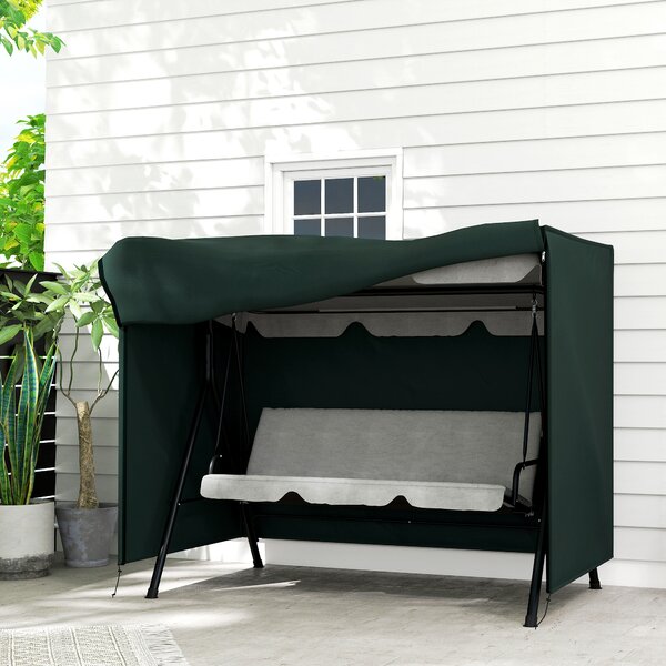 Outsunny Swing Seat Protector: Waterproof Oxford Polyester Cover for Outdoor Furniture, Lush Green Hue, 164cm Height Aosom UK