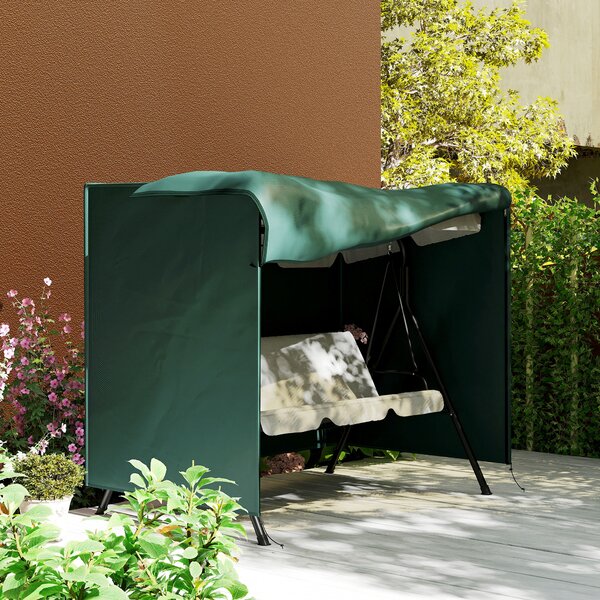 Outsunny Swing Seat Protector: Waterproof Oxford Polyester Cover for Outdoor Furniture, Lush Green Hue, 164cm Height Aosom UK