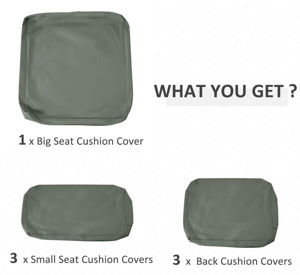 Outsunny Rattan Garden Wicker Patio Furniture Cushion Cover Sofa Cover Replacement - COVER ONLY, Grey Aosom UK