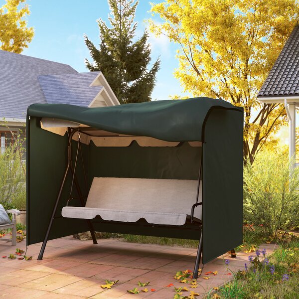 Outsunny Swing Seat Protector: Waterproof Oxford Polyester Cover for Outdoor Furniture, Lush Green Hue, 164cm Height Aosom UK