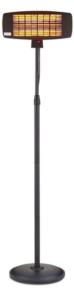 Swan Stand Patio Heater with Remote, Black Aluminium