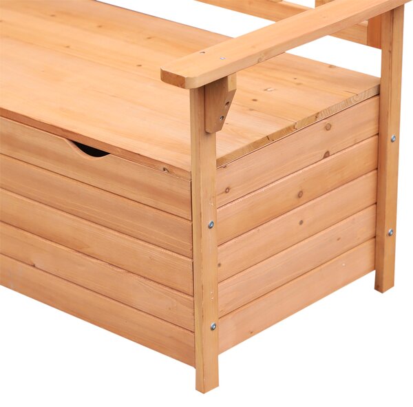 Outsunny Outdoor Garden Storage Bench Patio Box All Weather Deck Fir Wood Solid Seating