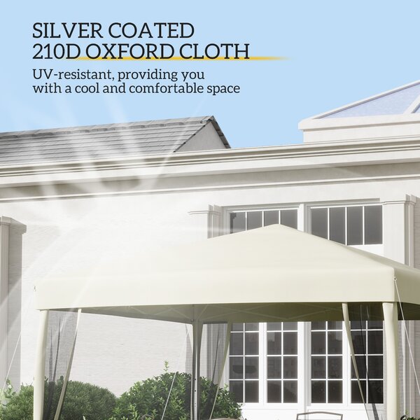 Outsunny 3x3m Pop Up Gazebo W/ Mesh Walls-Tan