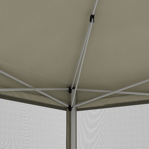Outsunny 3x3m Pop Up Gazebo W/ Mesh Walls-Tan