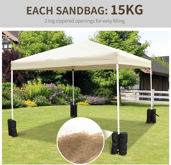 Outsunny Gazebo Sand Bag Weights, 4pcs Leg Weights for Marquee, Tent Canopy Base, Heavy Duty