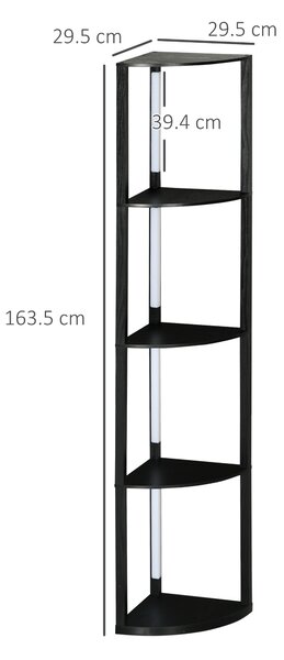 HOMCOM Corner Floor Lamp for Living Room Bedroom with Dimmable Warm White LED Light, Modern Tall Standing Lamp, Black Aosom UK