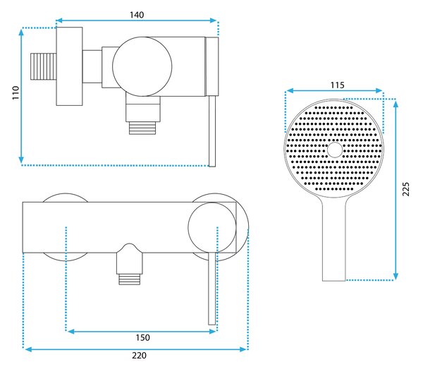 Shower faucet REA FOSS Brush Gold