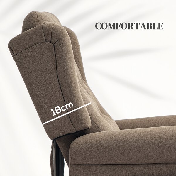 HOMCOM Power Lift Recliner Chair, Wingback Button Tufted Electric Lift Chair for Elderly with Remote Control, Pockets, for Living Room, Cat Scratch Resistant, Dark Brown