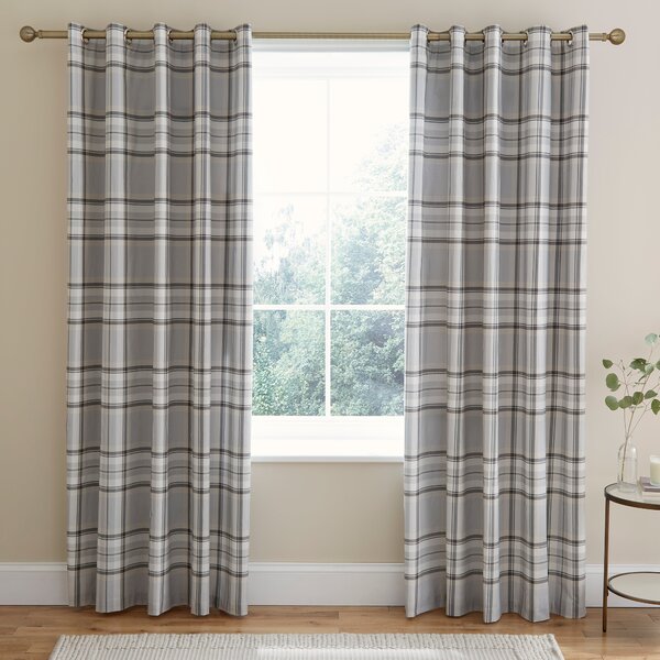 Piper Checked Blackout Eyelet Curtains