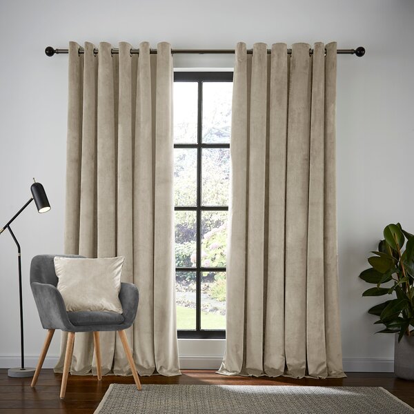 Recycled Velour Eyelet Curtains