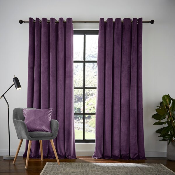 Recycled Velour Eyelet Curtains