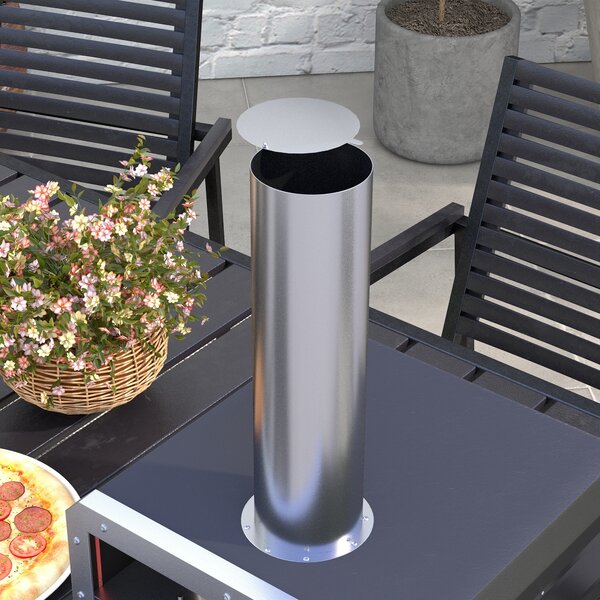 Outsunny Portable Wood Pellet Pizza Oven with 12" / 30cm Rotating Pizza Stone, Peel and Cover, Wood Fired Pizza Maker with Thermometer