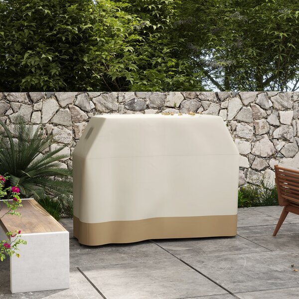Outsunny Protective Grill Cover, 66W x 152L cm, PU Coated for Waterproof Protection, Beige Aosom UK