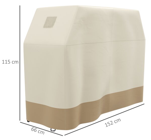 Outsunny Protective Grill Cover, 66W x 152L cm, PU Coated for Waterproof Protection, Beige Aosom UK