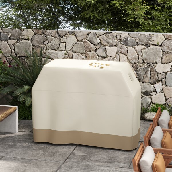 Outsunny Protective Grill Cover, 66W x 152L cm, PU Coated for Waterproof Protection, Beige Aosom UK