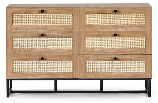 Hollis 6 Drawer Chest, Oak